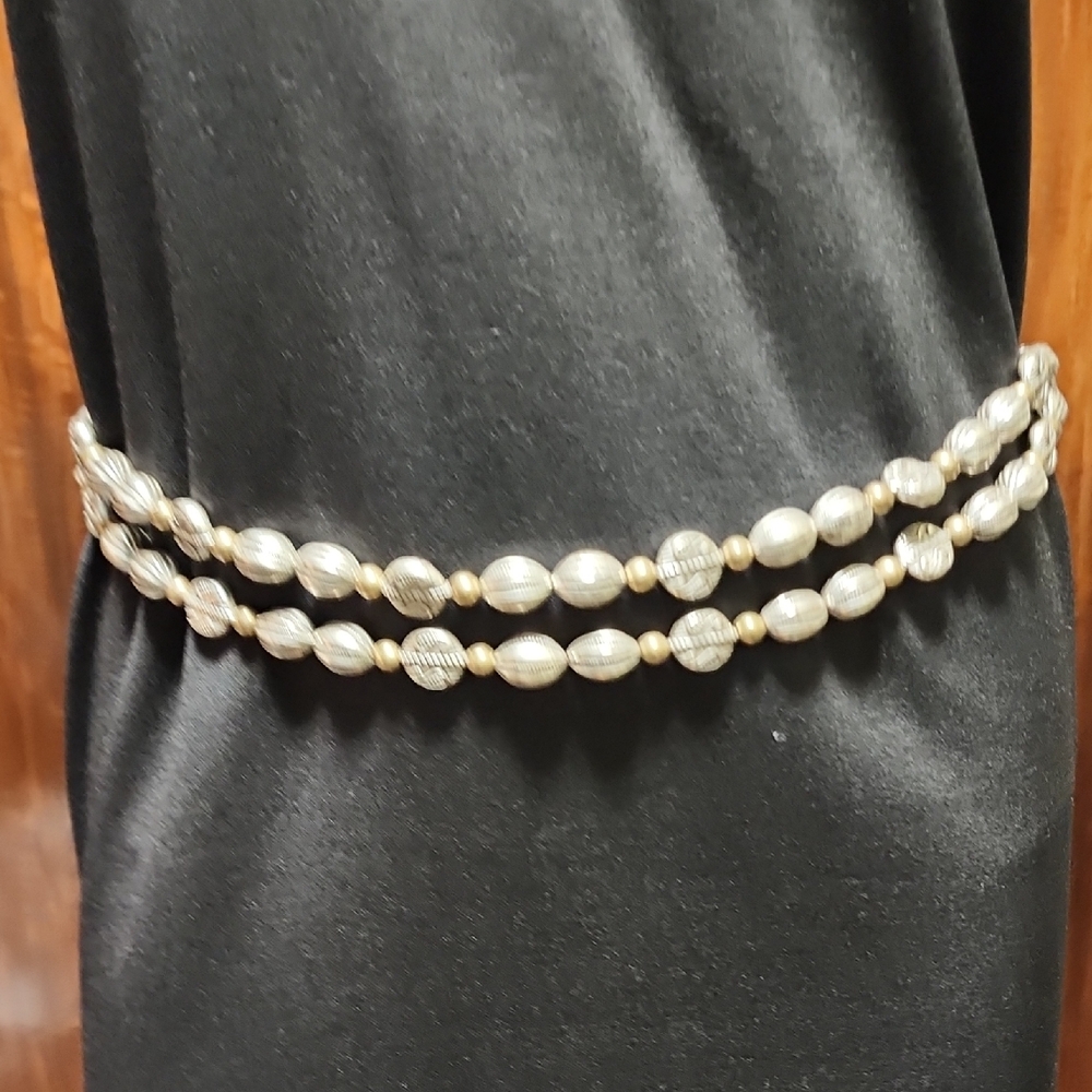 Double Strand silver-toned WAIST chain belt w/ lobster clasp